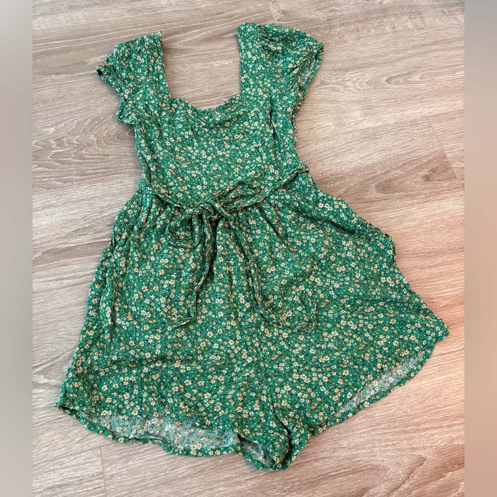 American Eagle Outfitters Green Floral Dress